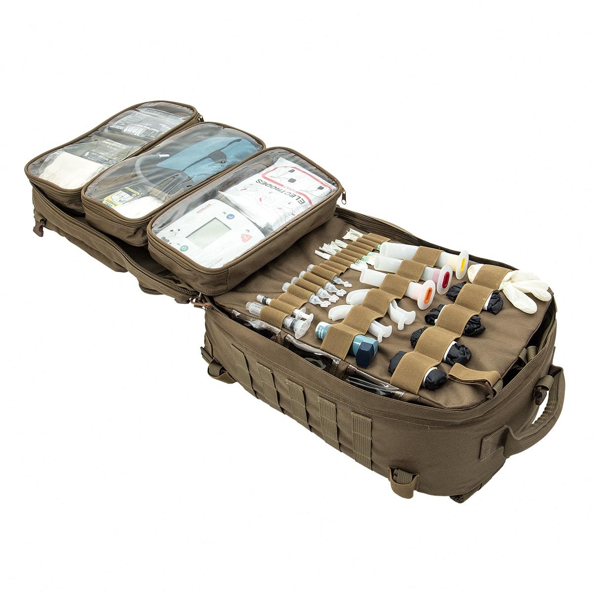 Elite Bags PARAMED'S Tactical Rescue Back Pack – Brown – Open