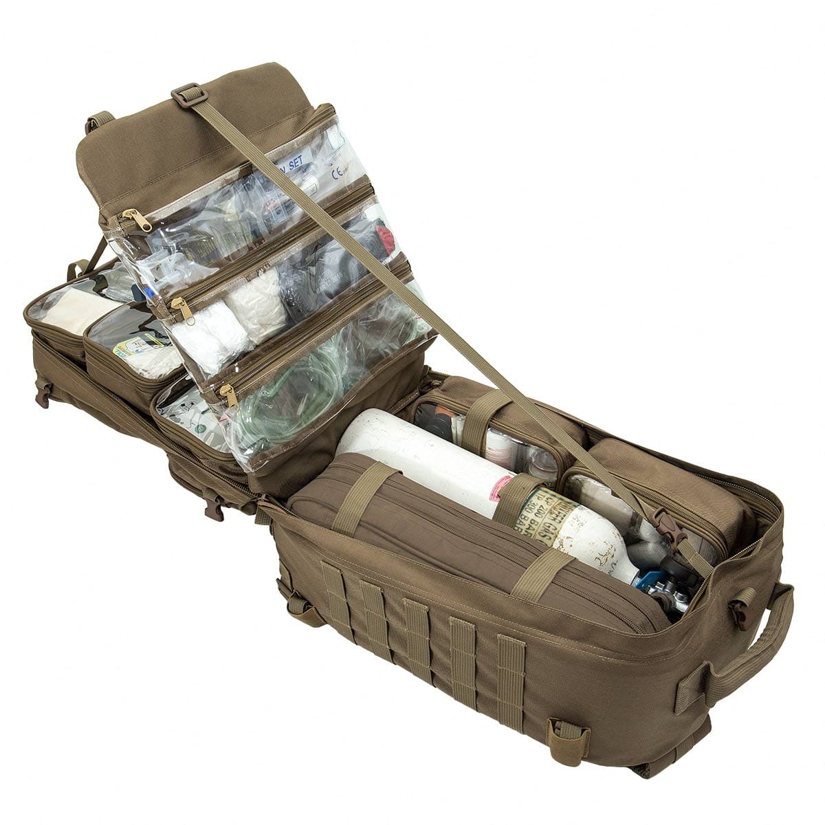 Elite Bags PARAMED'S Tactical Rescue Back Pack – Brown – Open