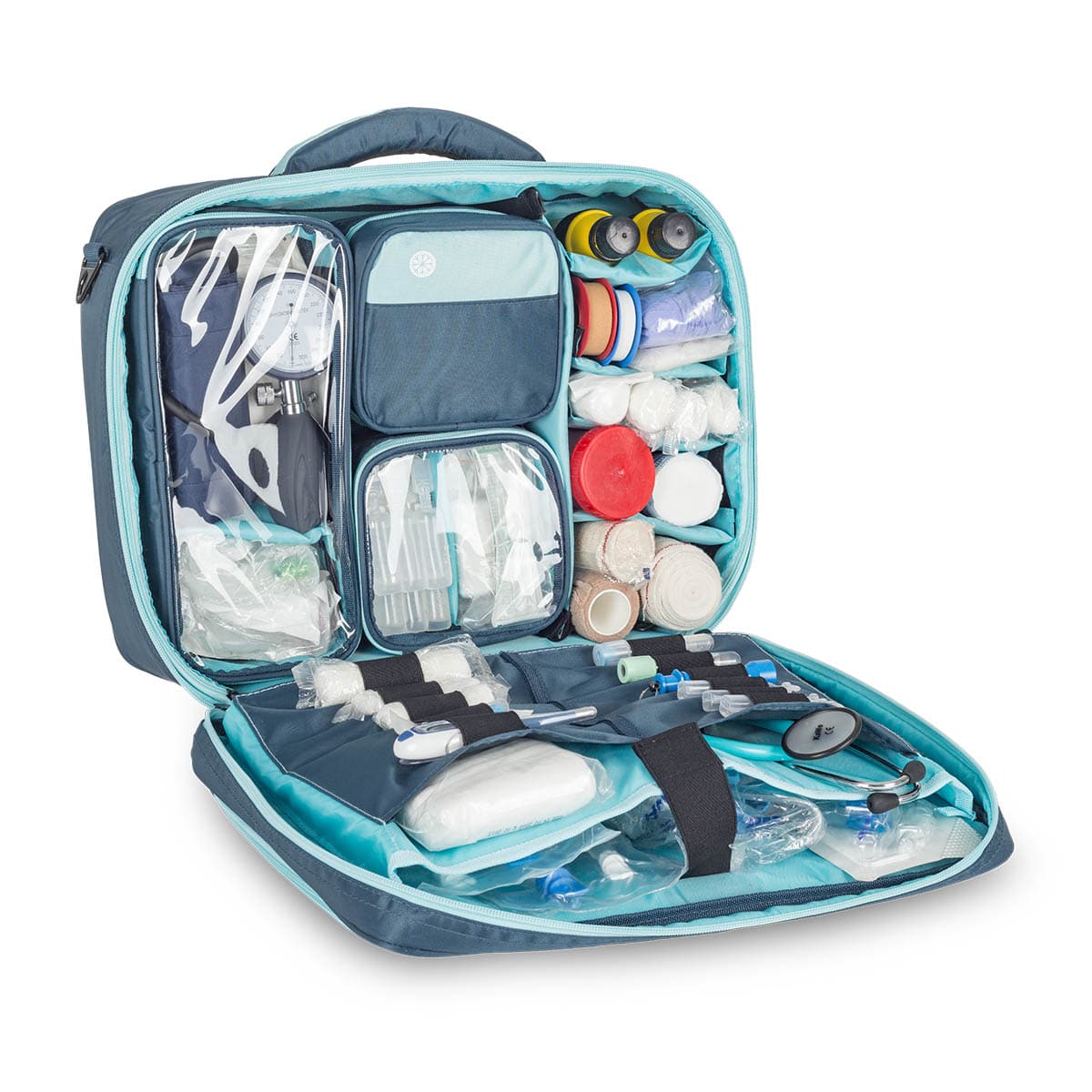 Elite Bags PRACTIS Medical Assistance Bag – Blue – Open