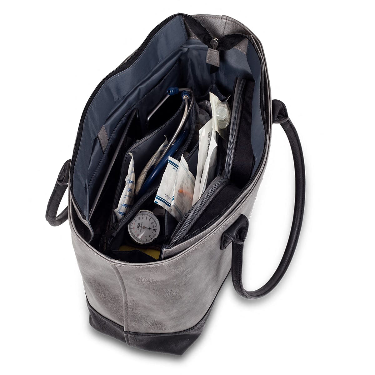 Elite Bags Totes Medical Bag with Internal Organiser – Grey – Open