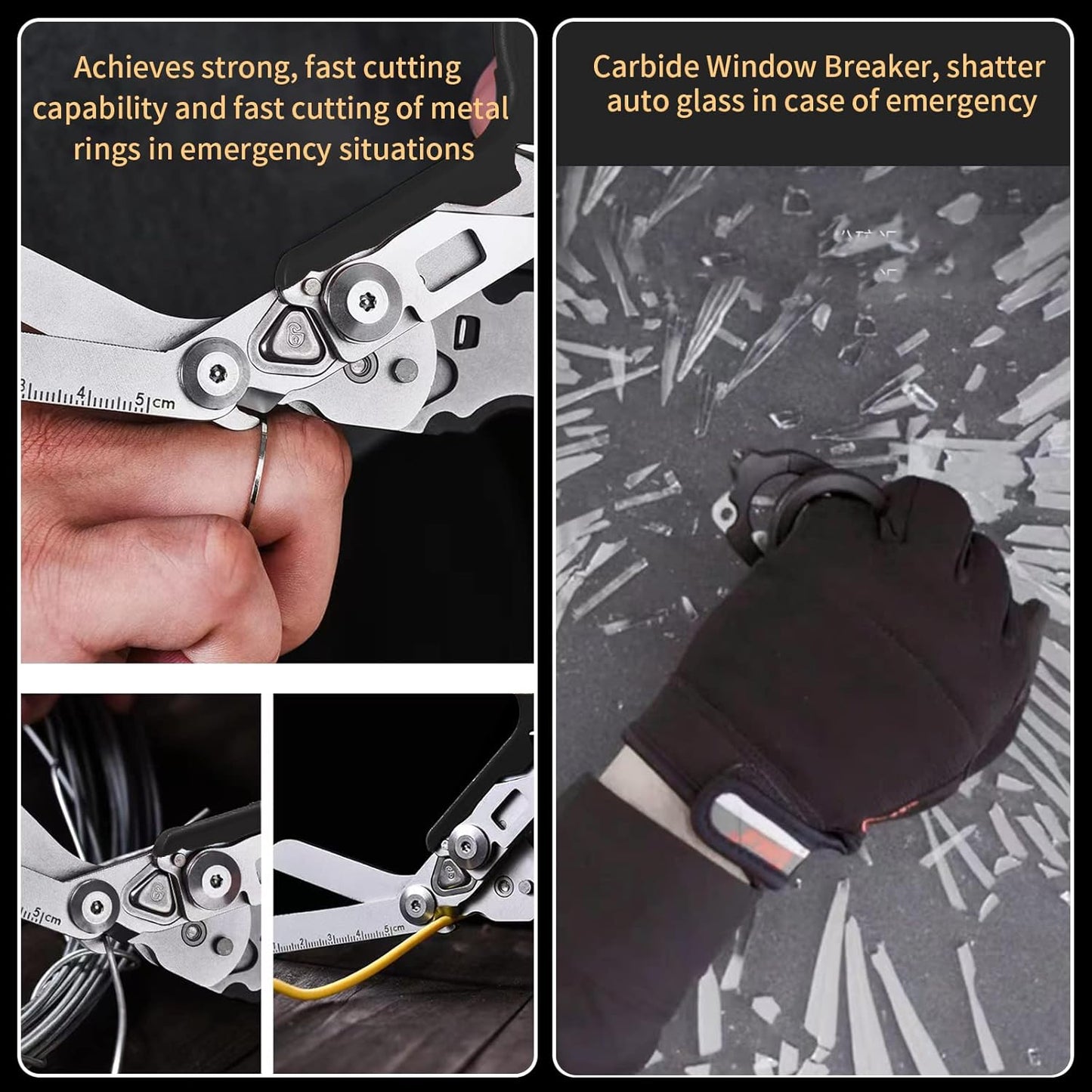 Emergency Response Shears Stainless Steel Foldable Scissors Pliers