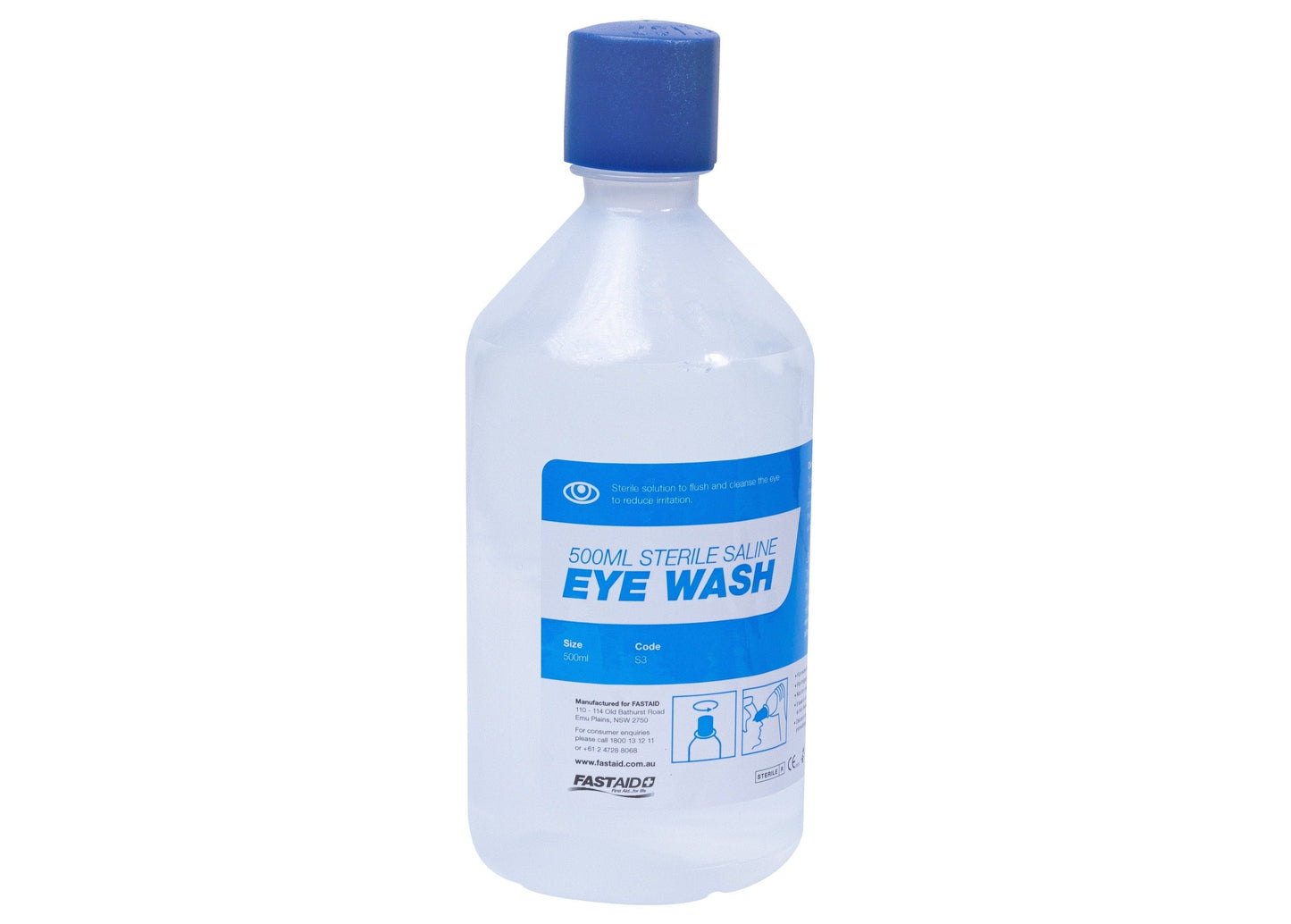 FastAid First Aid Consumables Eye Wash Solution, 500ml Bottle