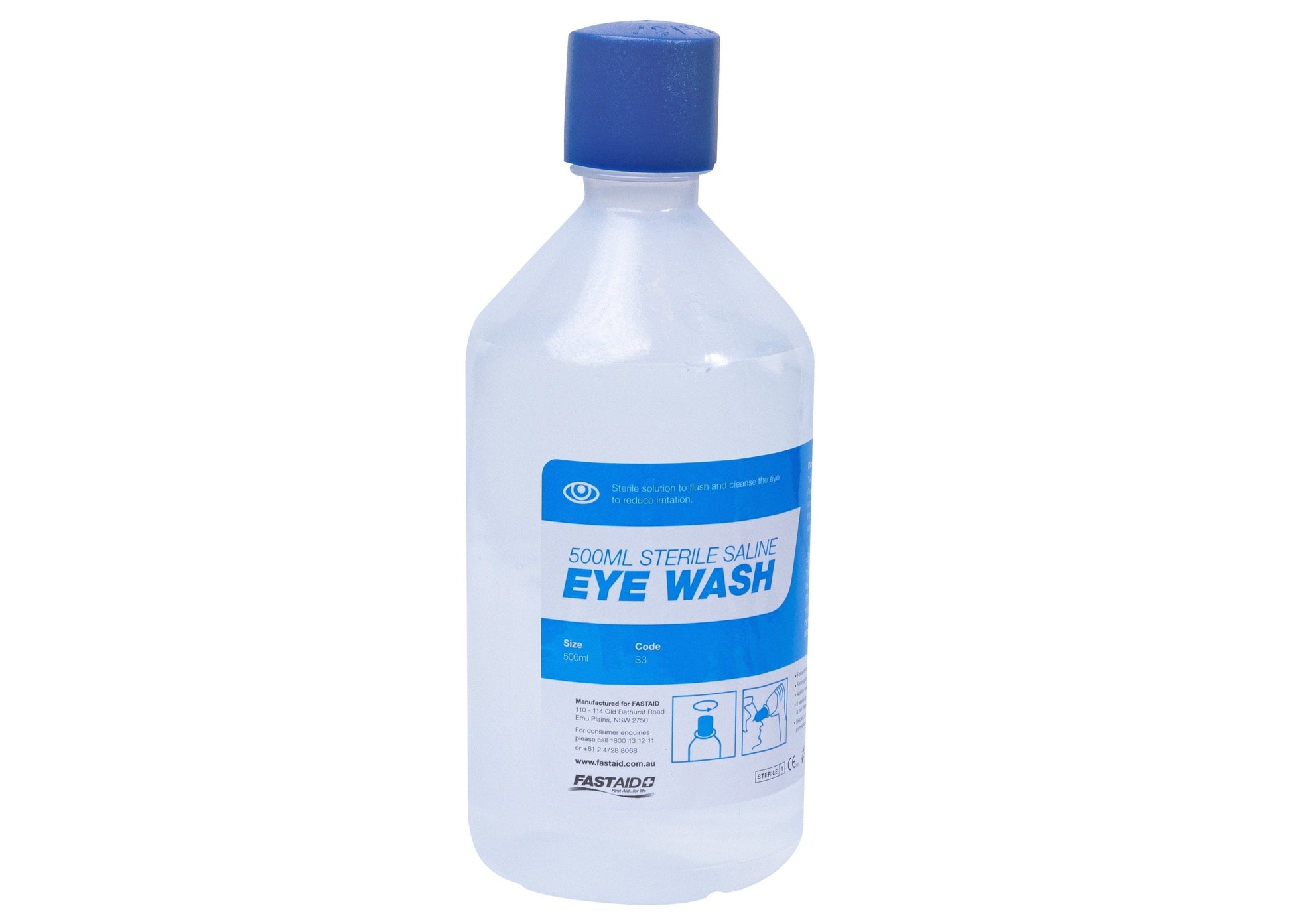 FastAid First Aid Consumables Eye Wash Solution, 500ml Bottle
