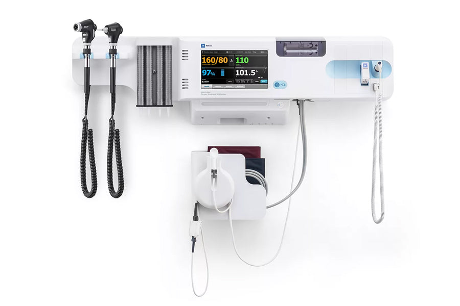 Hillrom - Welch Allyn Connex Integrated Wall System, Wireless, NIBP, Nellcor Pulse Oximetry, SureTemp Thermometer, SCS (STD Cuff Storage), MacroView Plus Otoscope & PanOptic Plus Ophthalmoscope with iExaminer Adaptor
