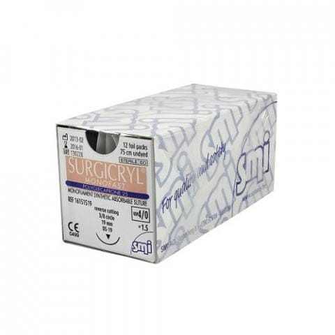 Surgicryl Monofast 5/0 RC 3/8 Circumference DS 12mm 45cm Undyed