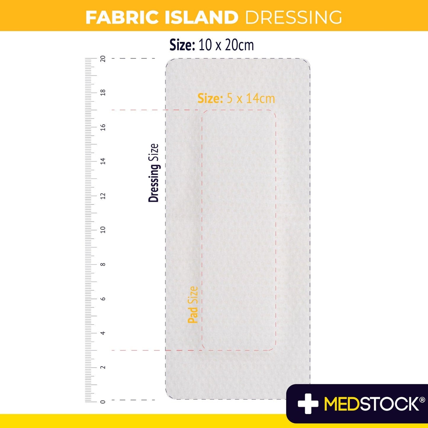Fabric Island Dressing 10cm x 20cm