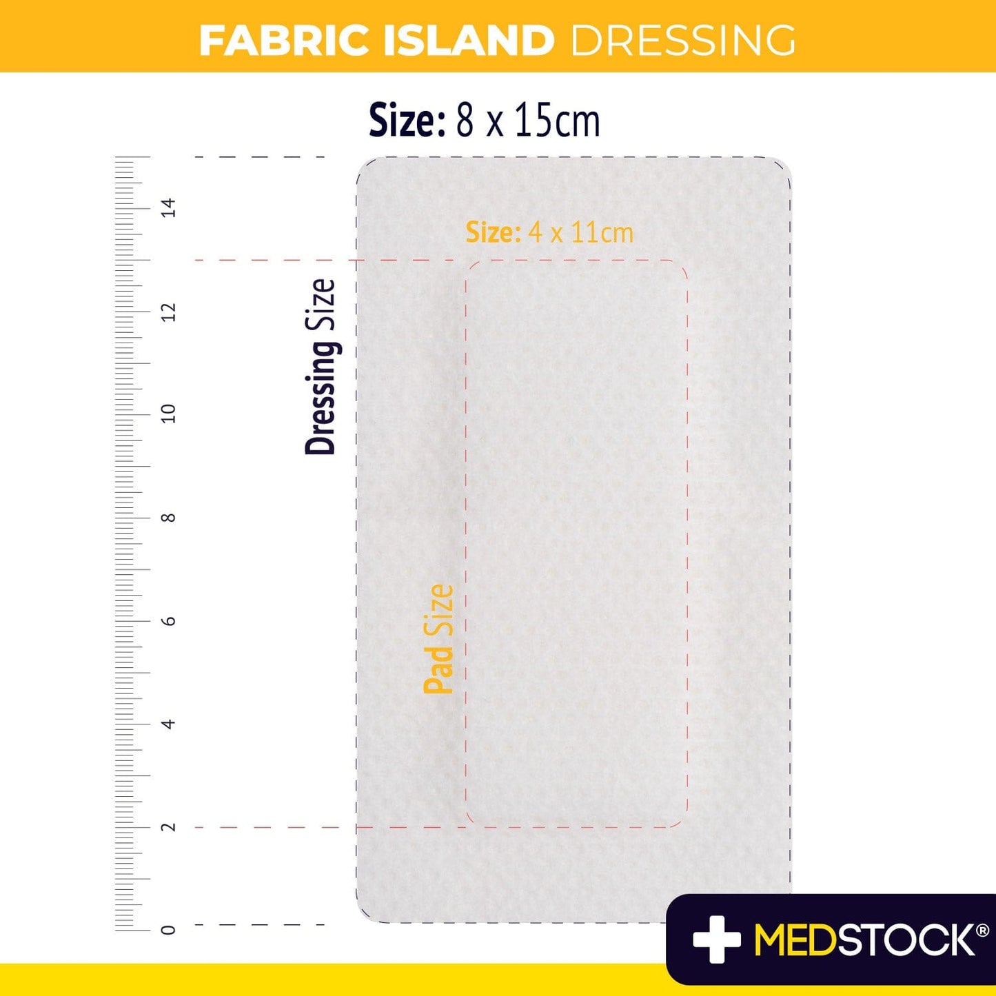 Fabric Island Dressing 8cm x 15cm