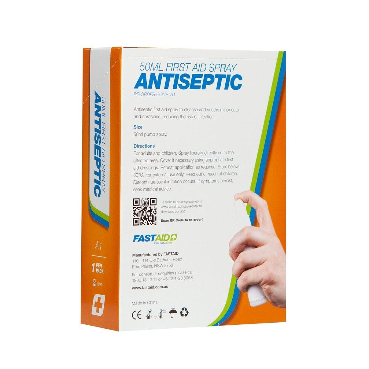 FastAid First Aid Consumables FastAid A1 Antiseptic First Aid Spray 50ml