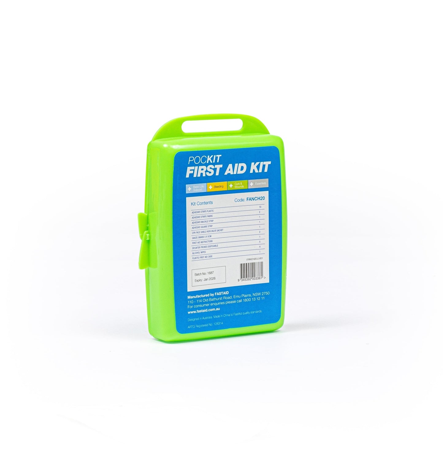 FastAid First Aid Kits FastAid PocKit Plastic Portable First Aid Kit