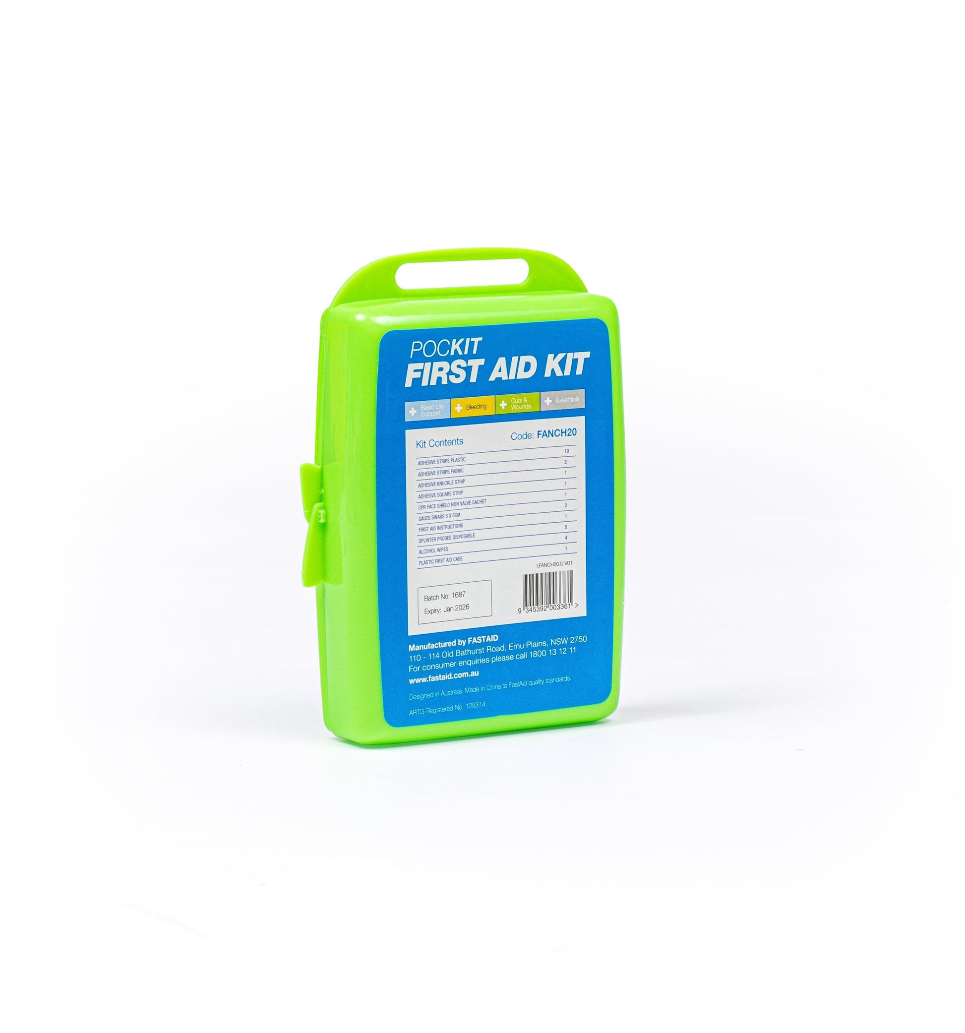FastAid First Aid Kits FastAid PocKit Plastic Portable First Aid Kit