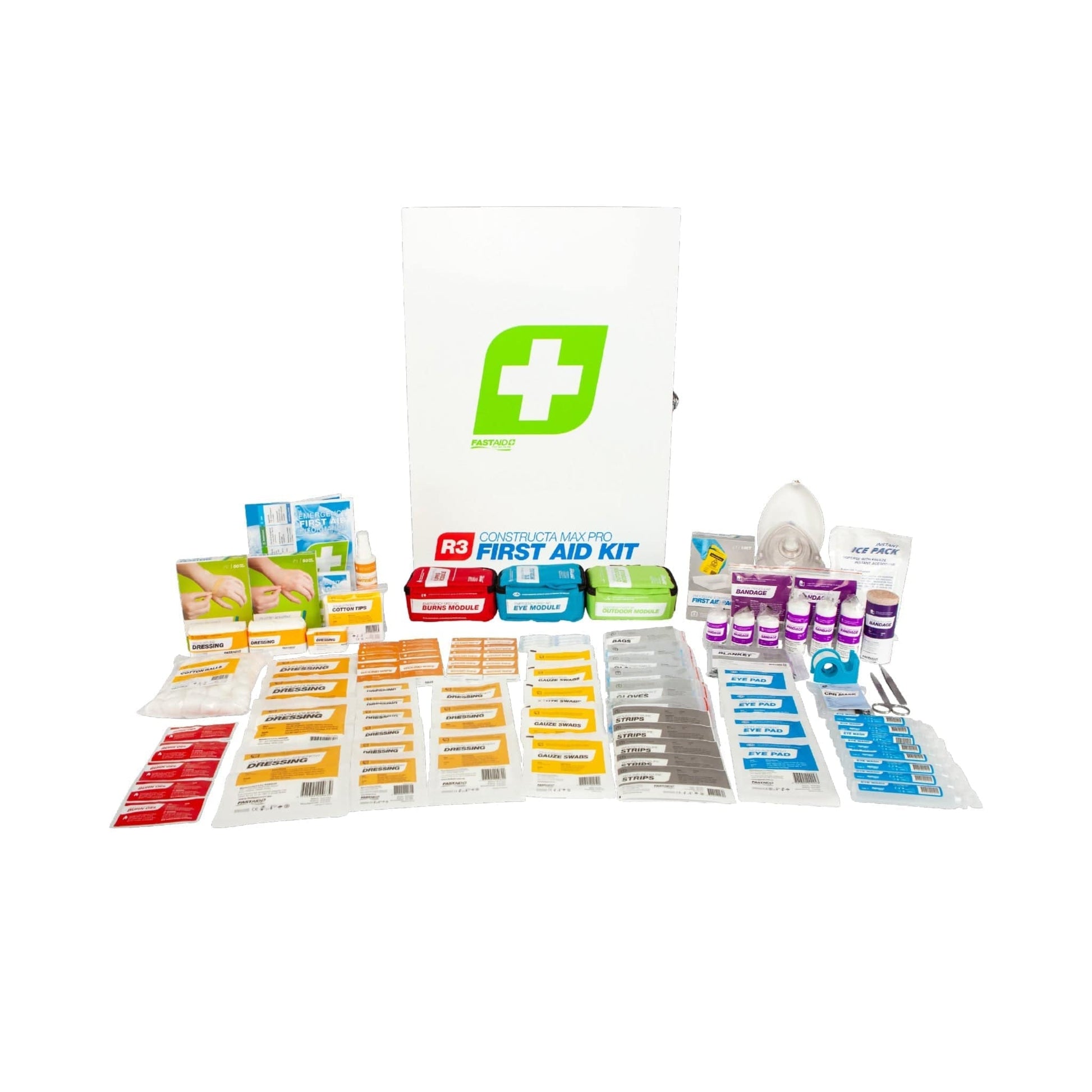 FastAid First Aid Kits FastAid R3 Constructa Max Pro Metal Cabinet First Aid Kit