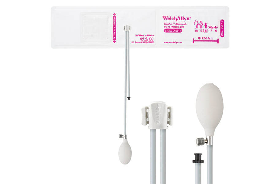 Hillrom - Welch Allyn Soft Disposable FlexiPort Cuff - Two-Tube, Inflation Sys. Small Child, Size 8, 12-16 cm