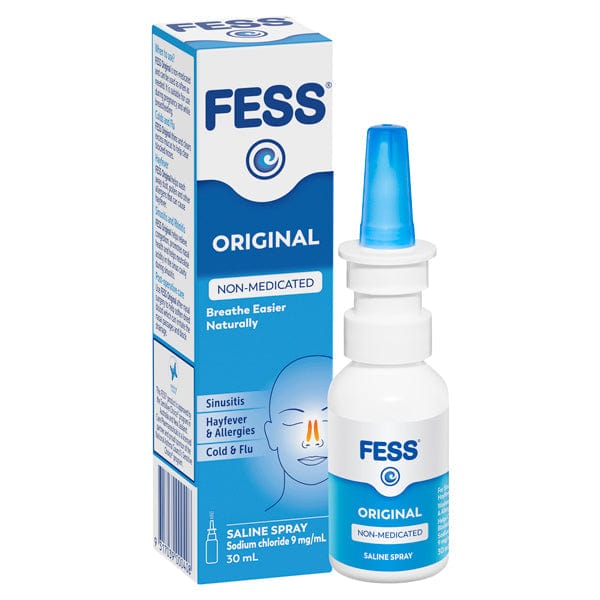FESS Nasal Sprays Fess Original Nasal Saline Spray 30ml - Non-Medicated Relief for Nasal Congestio