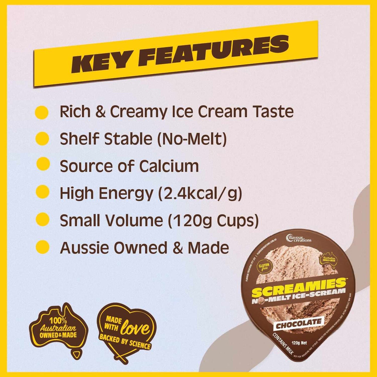 Flavour Creations Screamies No Melt Ice Cream Chocolate