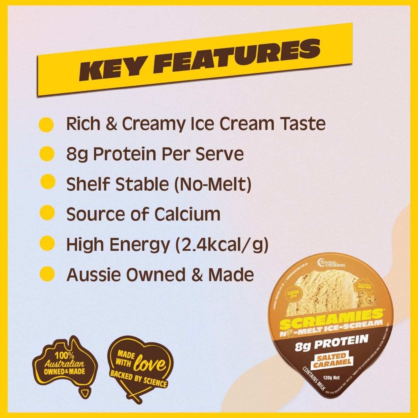Flavour Creations Screamies No Melt Ice Cream Protein Salted Caramel