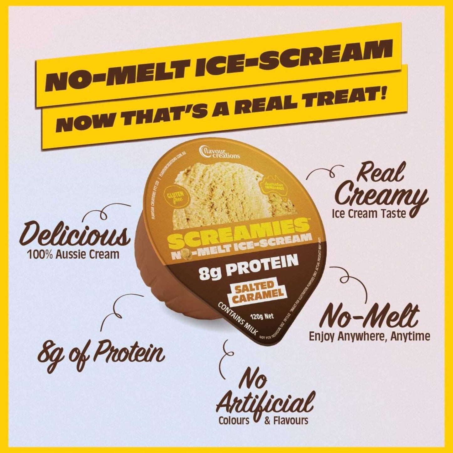 Flavour Creations Screamies No Melt Ice Cream Protein Salted Caramel
