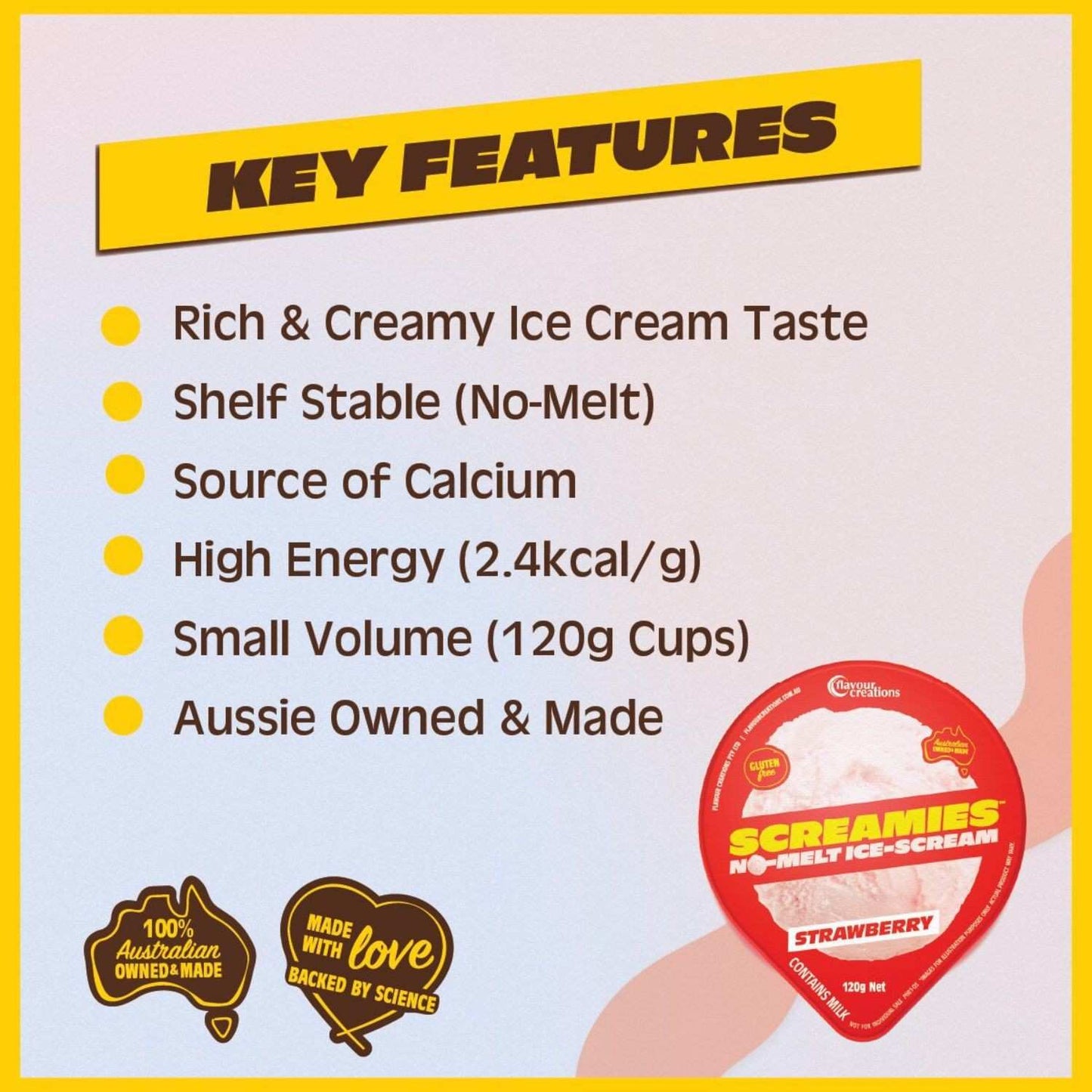 Flavour Creations Screamies No Melt Ice Cream Strawberry