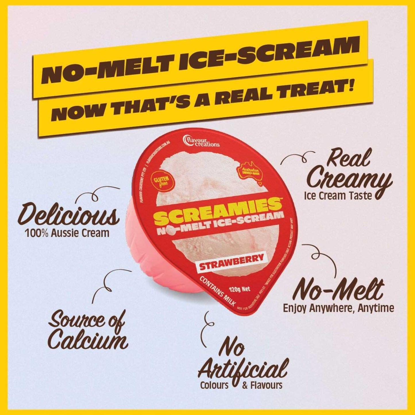 Flavour Creations Screamies No Melt Ice Cream Strawberry