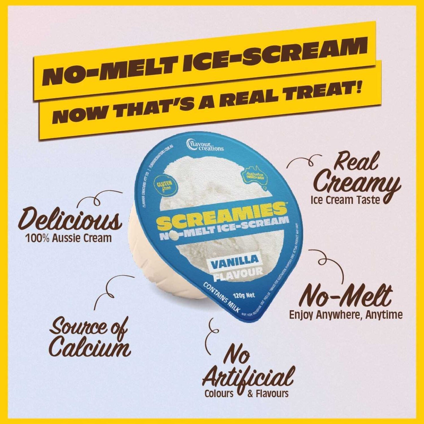Flavour Creations Screamies No Melt Ice Cream Vanilla