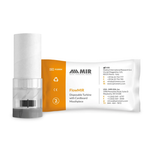 MIR Spirometers FlowMIR Disposable Turbine With Mouthpiece - Factory Calibrated, Single-Use