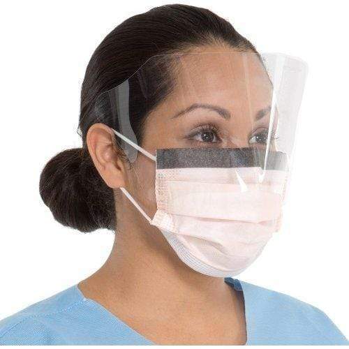 Fluidshield Mask with Spashguard, Earloop, Foam Band, Orange