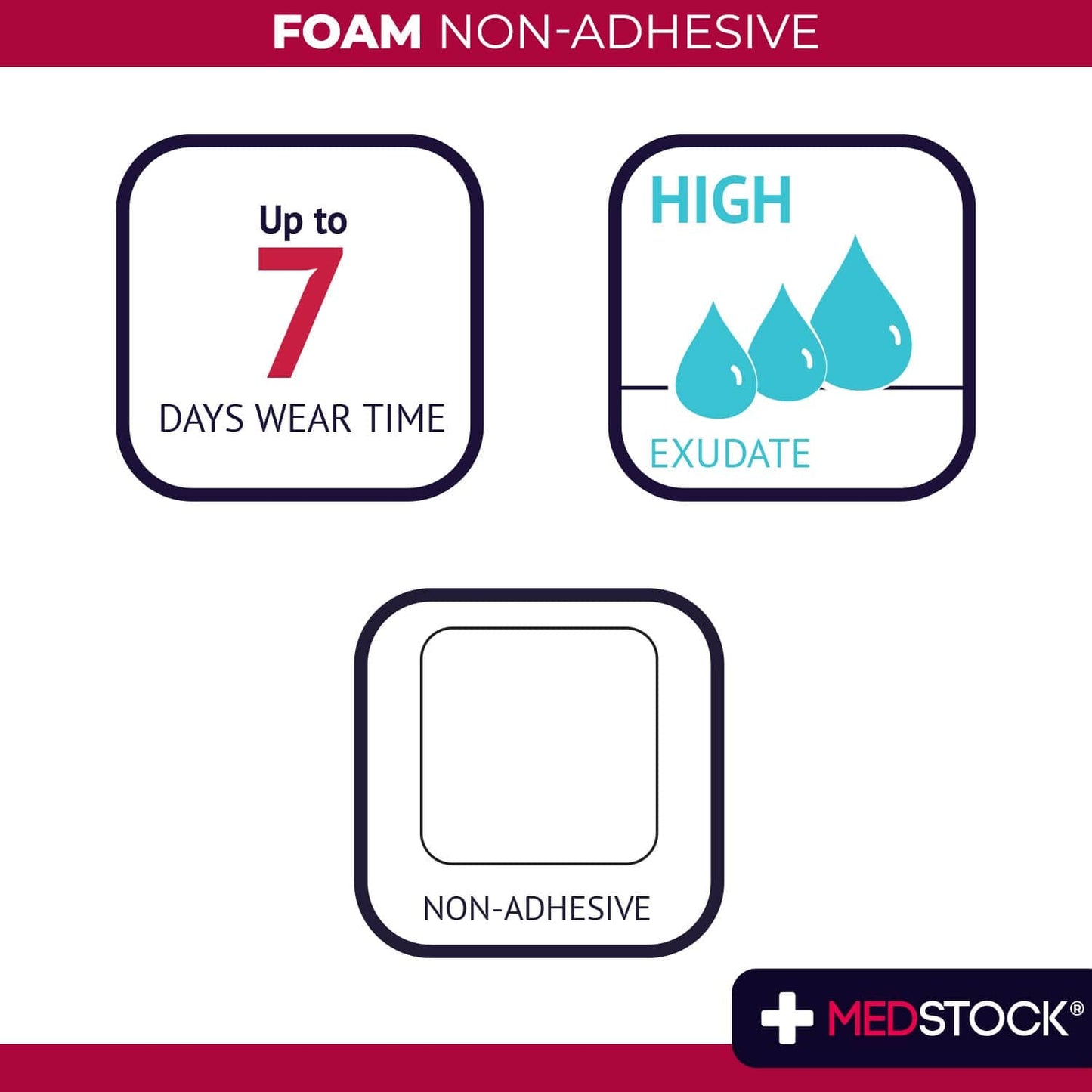 Foam Non-Adhesive Dressing 10cm x 10cm