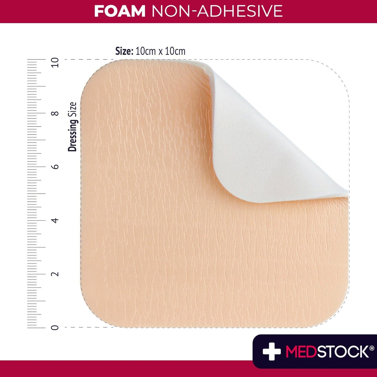 Foam Non-Adhesive Dressing 10cm x 10cm