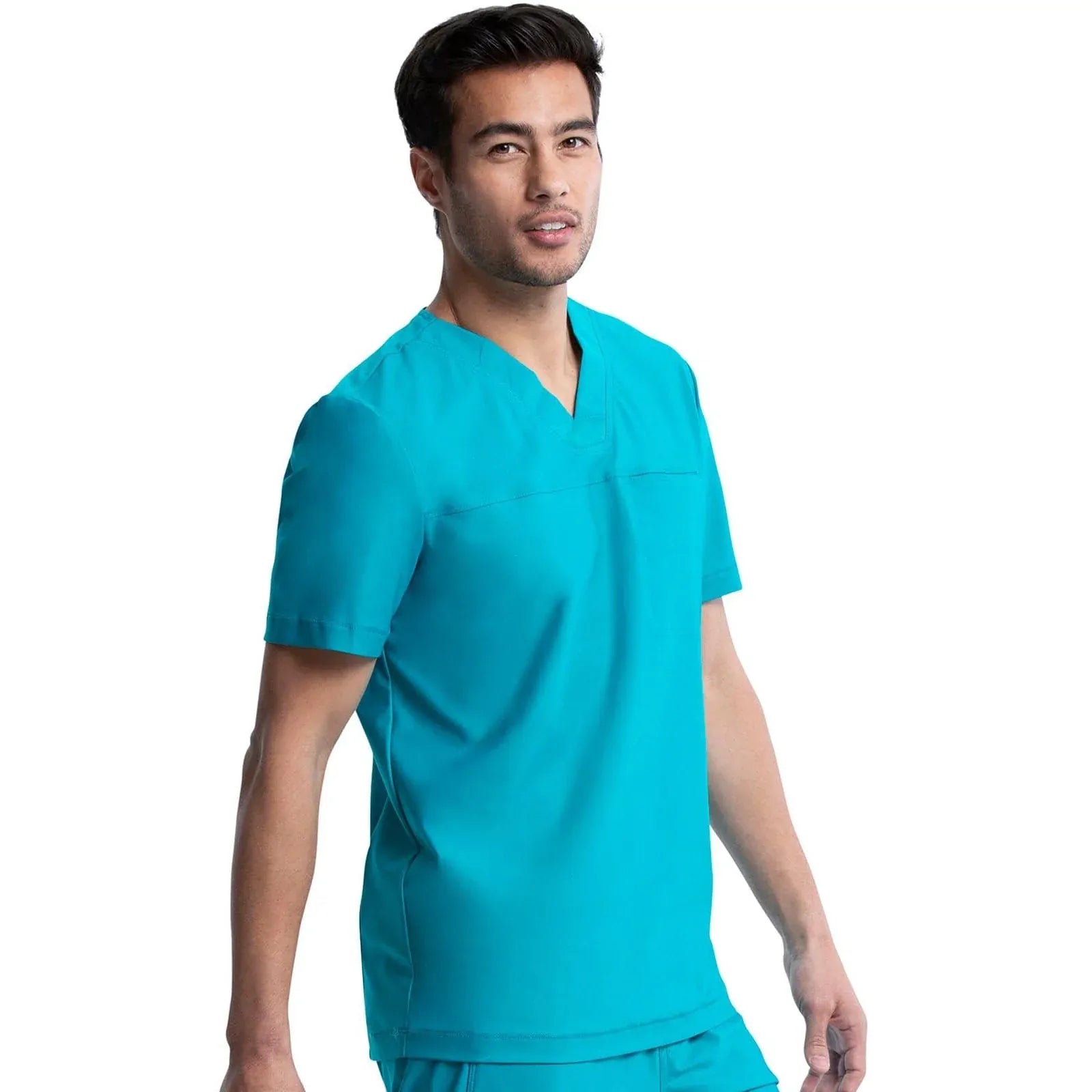 Form by Cherokee Scrub Tops Teal Blue / XS Form by Cherokee Men's Scrubs Tuckable V-Neck Top