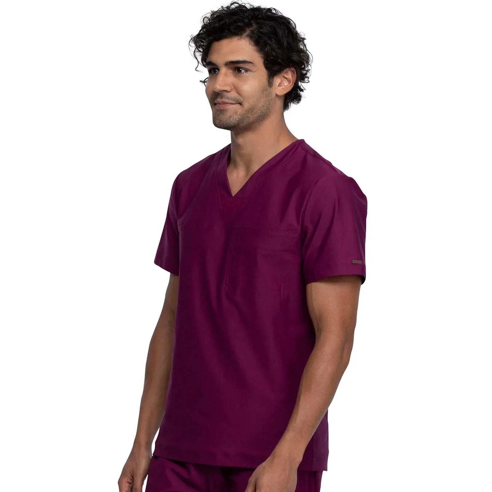 Form by Cherokee Scrub Tops Wine / XS Form by Cherokee Men's Scrubs Tuckable V-Neck Top