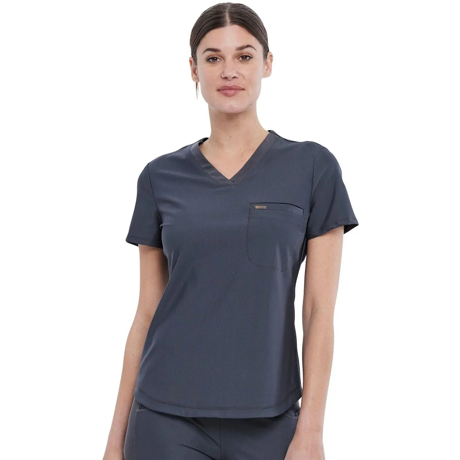 Form By Cherokee Scrub Tops Pewter / XXS Form by Cherokee Scrubs Tuckable V-Neck Top