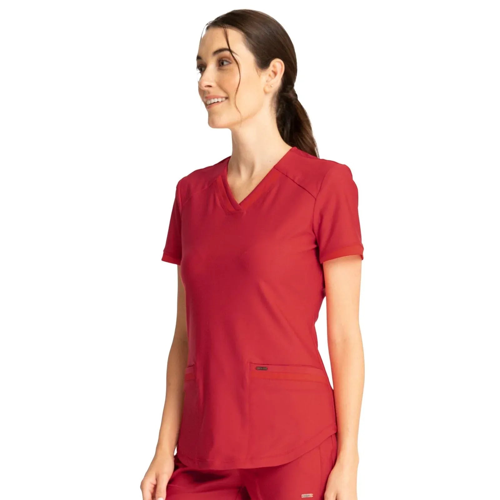 Form By Cherokee Scrub Tops Form by Cherokee Scrubs V-Neck Top Ruby Punch