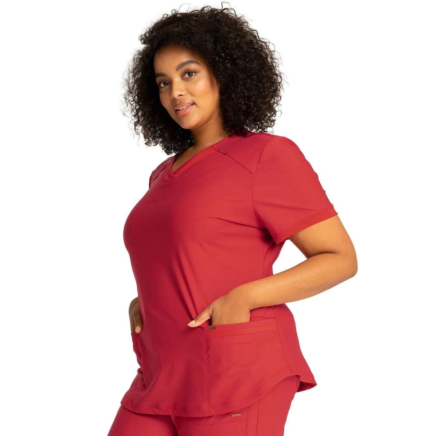 Form By Cherokee Scrub Tops Ruby Punch / XS Form by Cherokee Scrubs V-Neck Top
