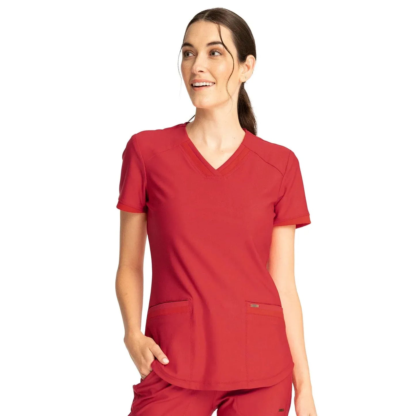 Form By Cherokee Scrub Tops Form by Cherokee Scrubs V-Neck Top Ruby Punch