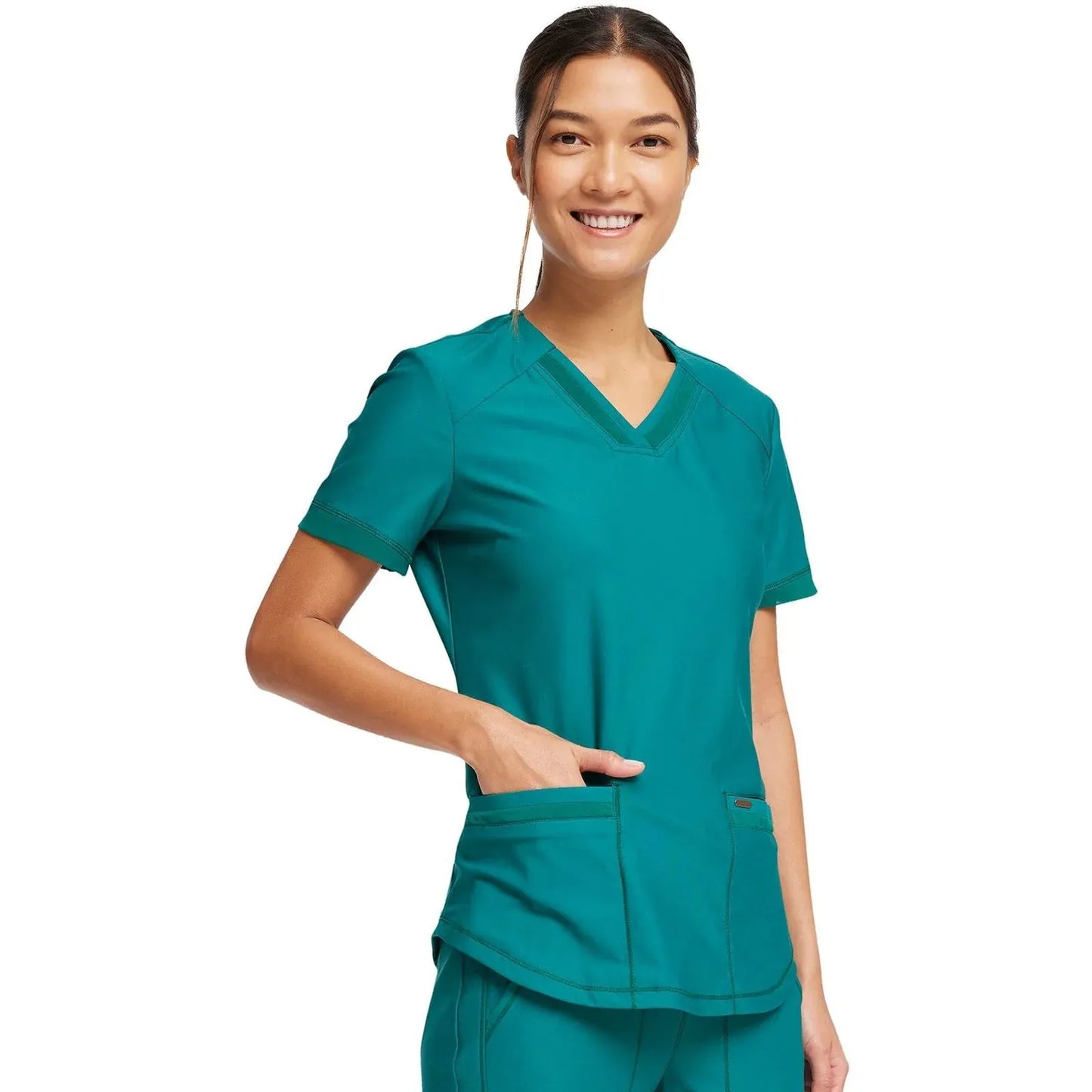 Form By Cherokee Scrub Tops Teal Blue / XXS Form by Cherokee Scrubs V-Neck Top
