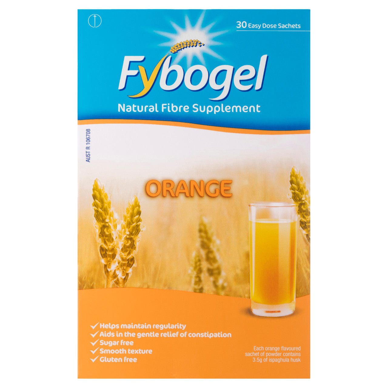 Fybogel Supplements Fybogel Ispaghula Husk Sachets - Orange Flavour, 3.5g