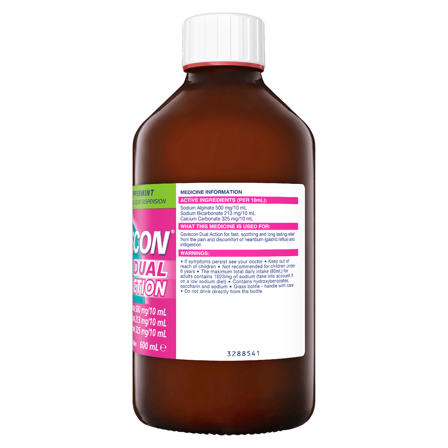 Gaviscon Antacids Gaviscon Double Action Liquid Mint 600ml - Fast Relief for Heartburn
