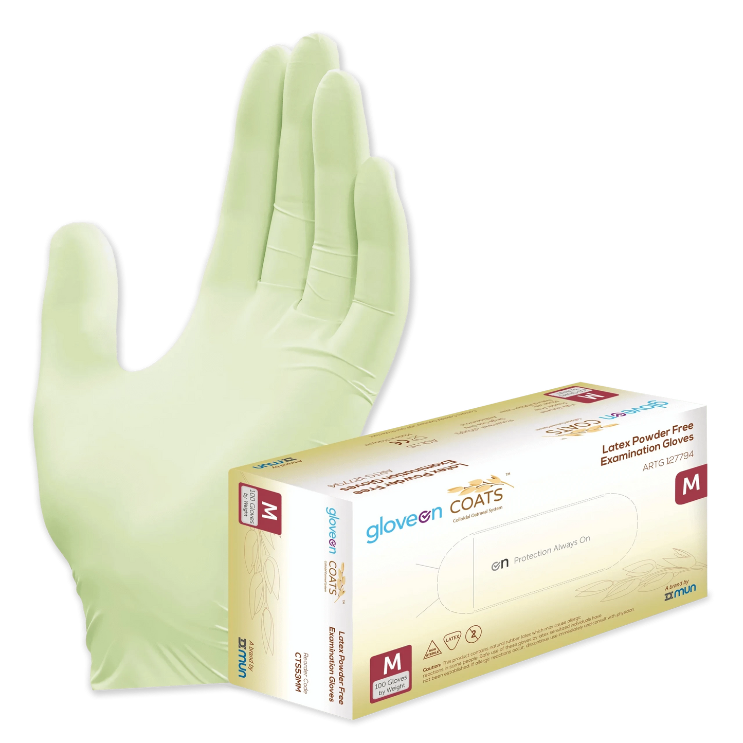 GloveOn COATS Colloidal Oatmeal Coated Latex Exam Gloves