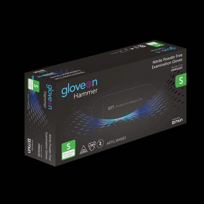 GloveOn Hammer Black Nitrile Exam Gloves