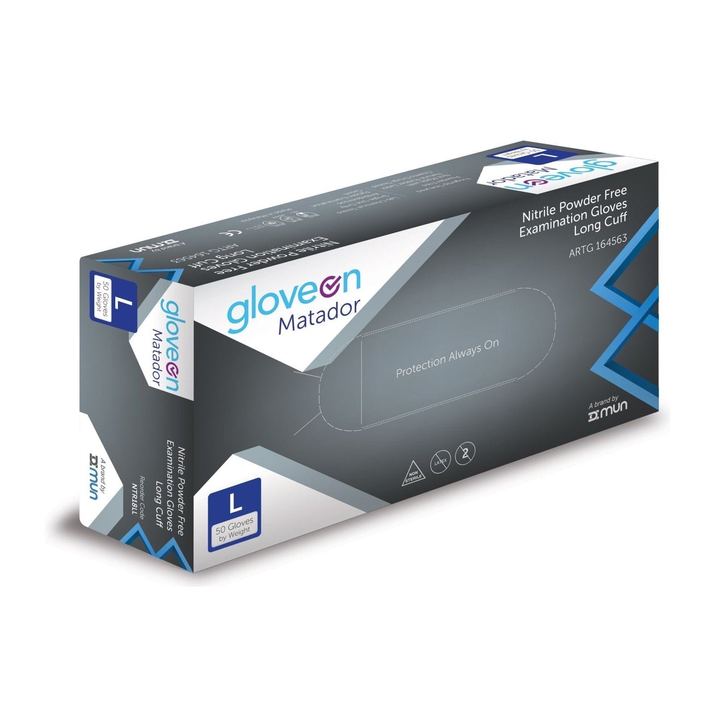 GloveOn Matador Nitrile Exam Gloves Long Cuff