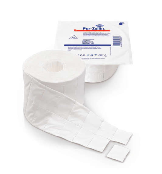 Hartmanns Hartmanns PUR-ZELLIN 4x5cm SWAB 500 PER ROLL