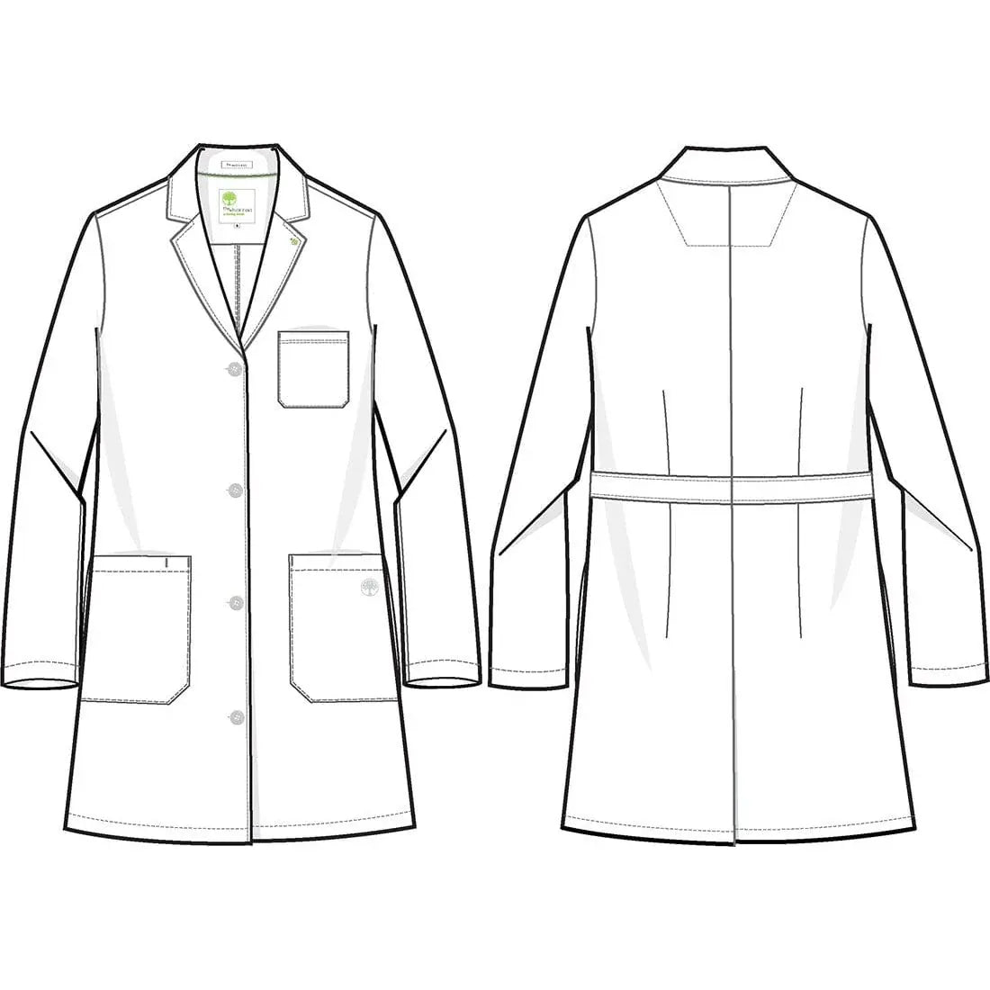 Healing Hands HH White Coat Scrubs 5161 Faye Labcoat Women White