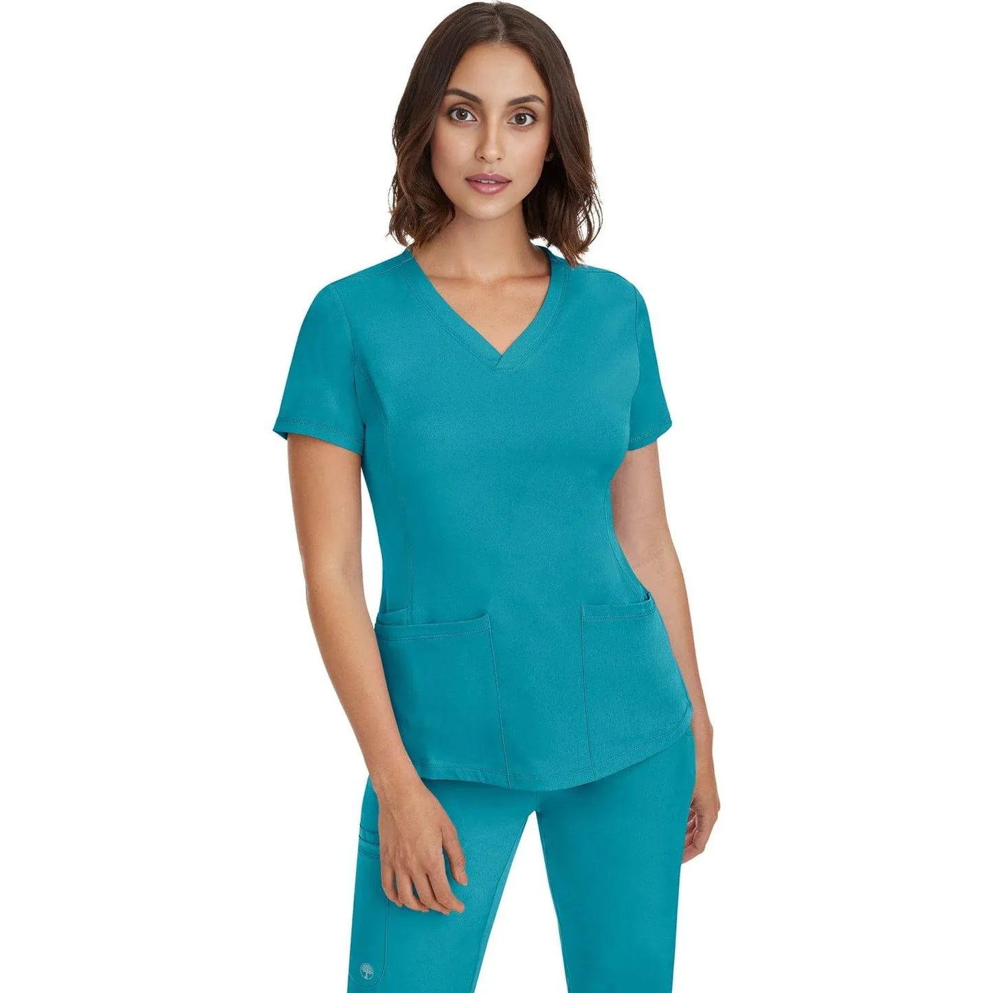 Healing Hands HH Works Scrubs 2500 Monica Top Women Teal