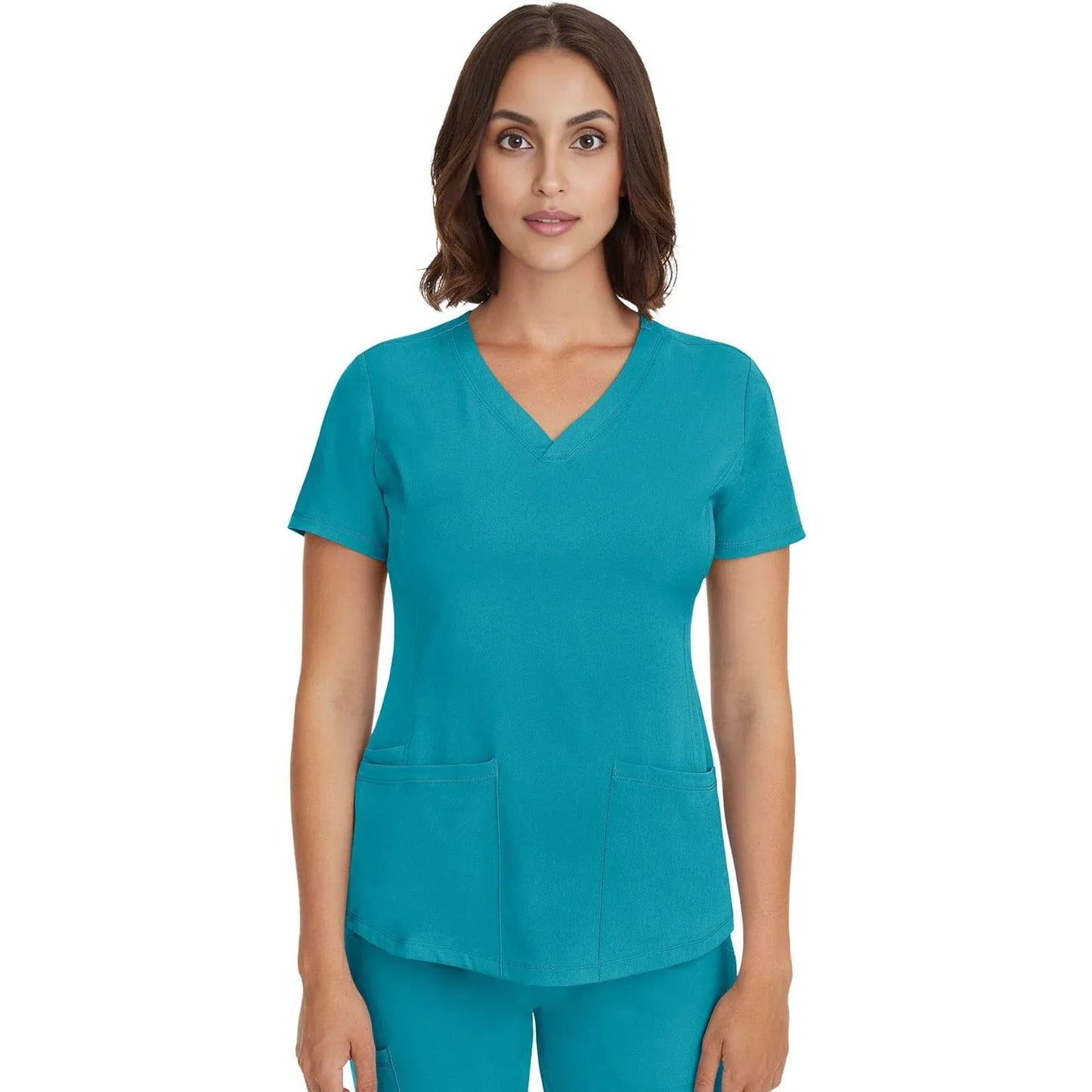 Healing Hands HH Works Scrubs 2500 Monica Top Women Teal