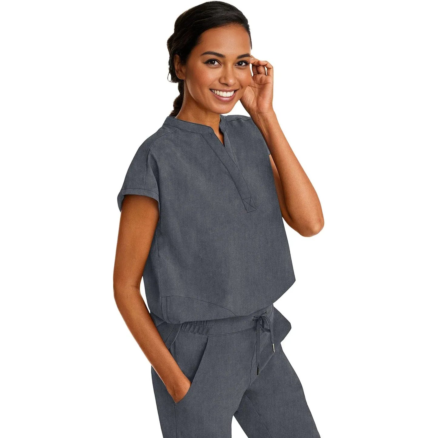 Healing Hands Purple Label Scrubs 2152 Journey Top Women Heather Grey
