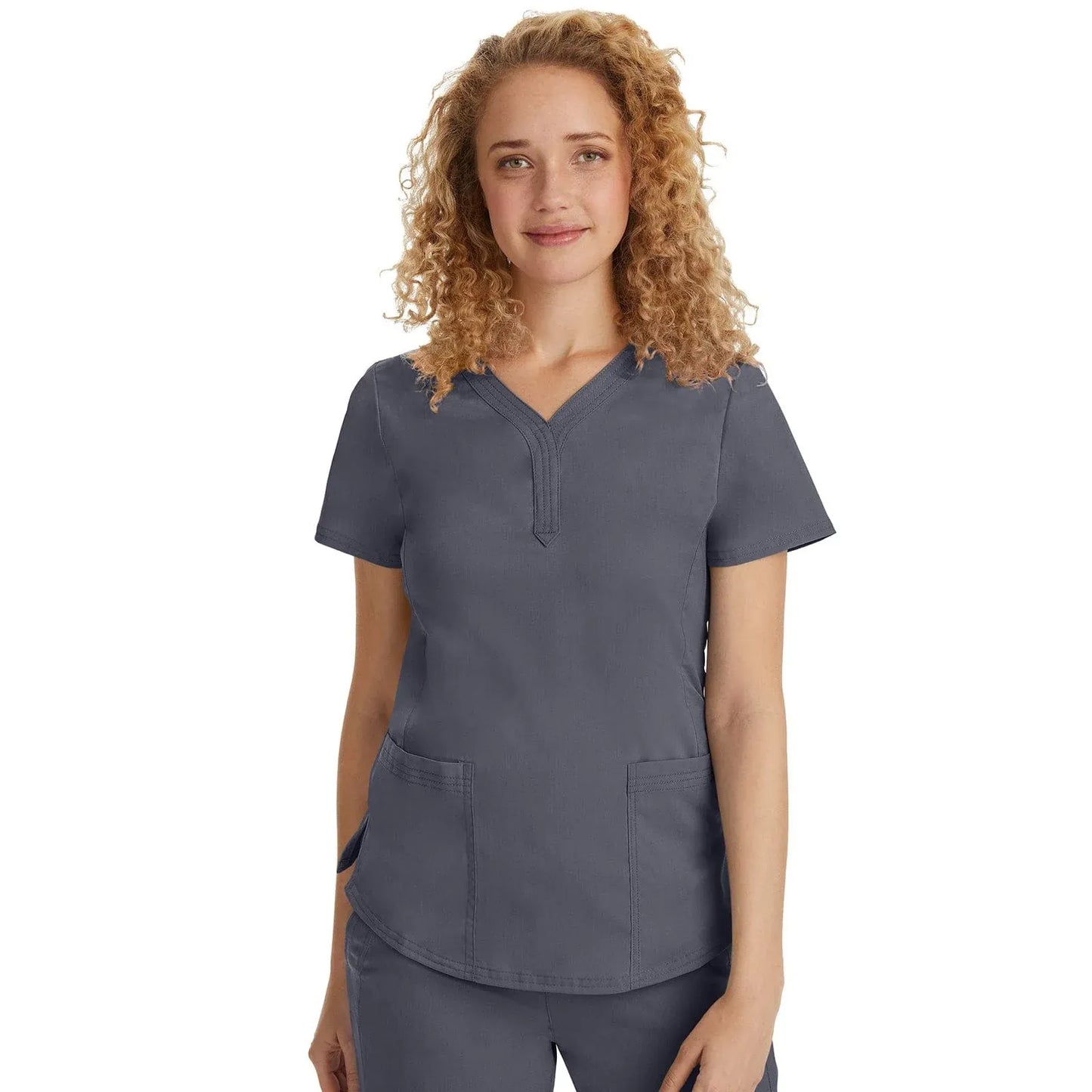 Healing Hands Purple Label Scrubs 2167 Jane Top Women Pewter
