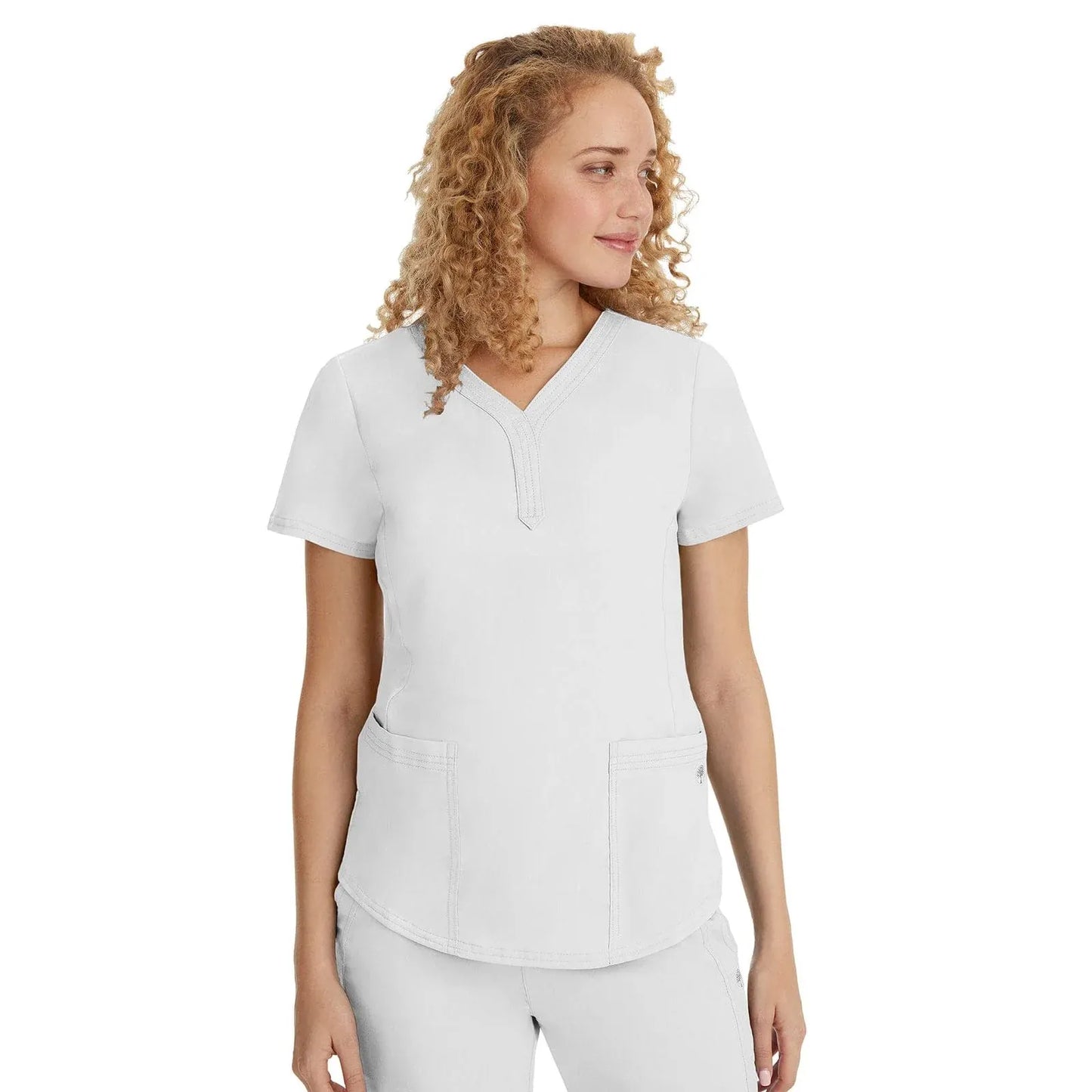Healing Hands Purple Label Scrubs 2167 Jane Top Women White