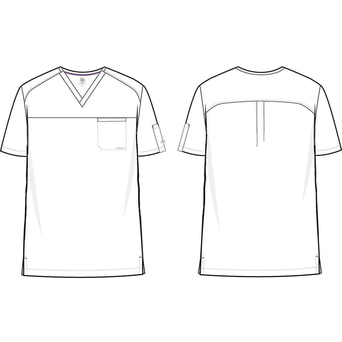 Healing Hands Purple Label Scrubs 2330 Justin Top Men Black