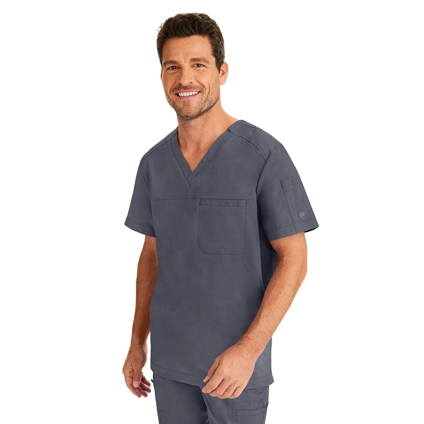 Healing Hands Purple Label Scrubs 2330 Justin Top Men Pewter