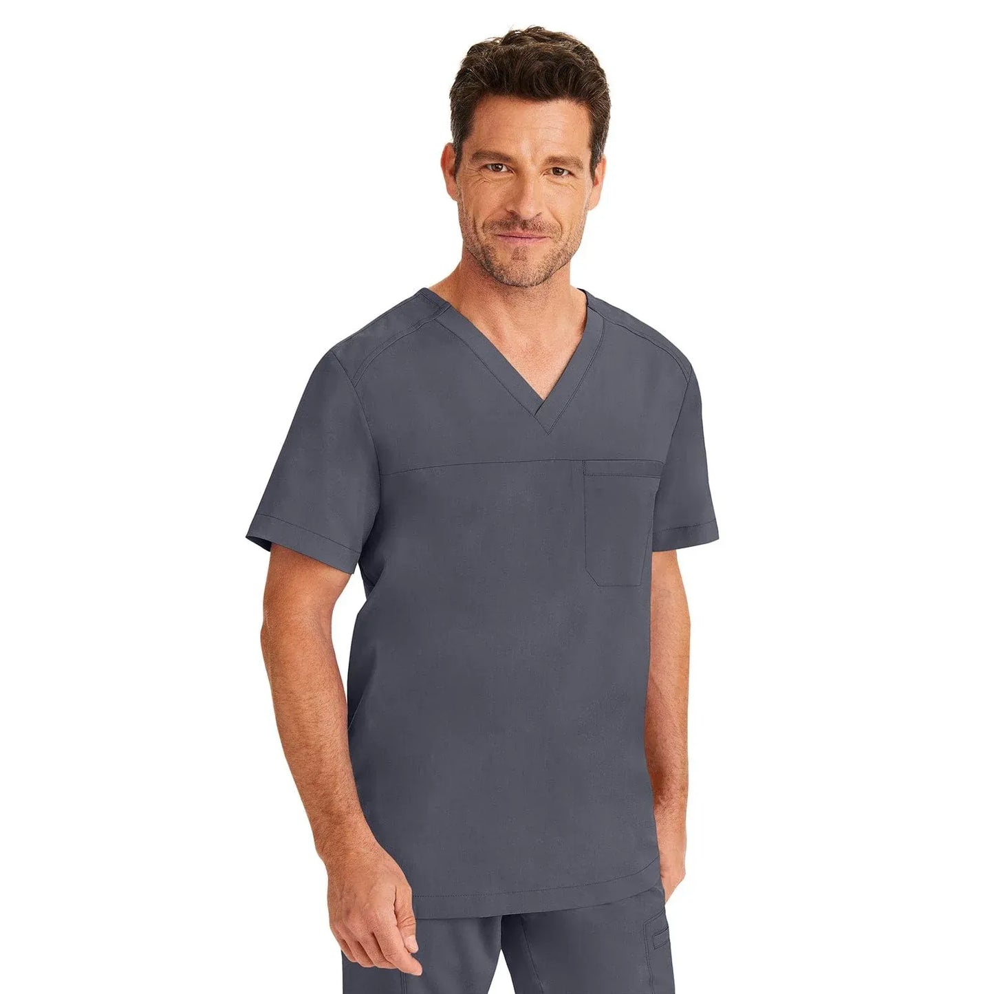 Healing Hands Purple Label Scrubs 2330 Justin Top Men Pewter