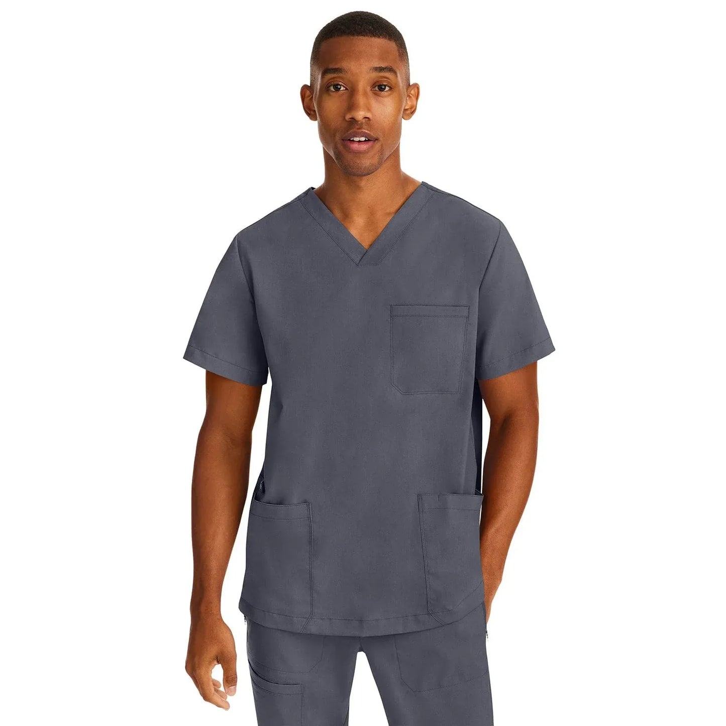 Healing Hands Purple Label Scrubs 2331 Jake Top Men Pewter